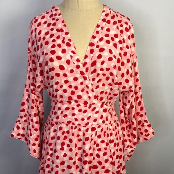 Free Assembly's Dolman Sleeve Red/ Pink/ White Dress Size S - Picture 4 of 14